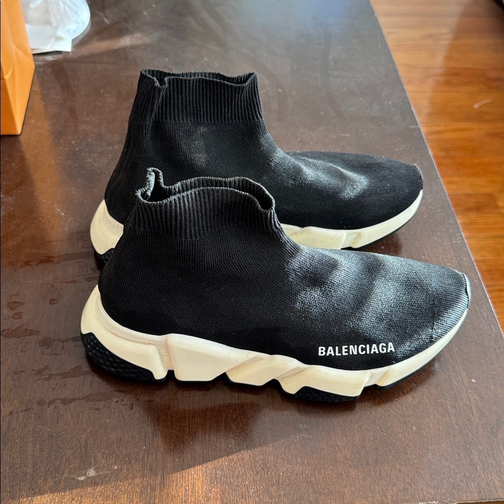 Balenciaga Black and White Sock Sneakers
